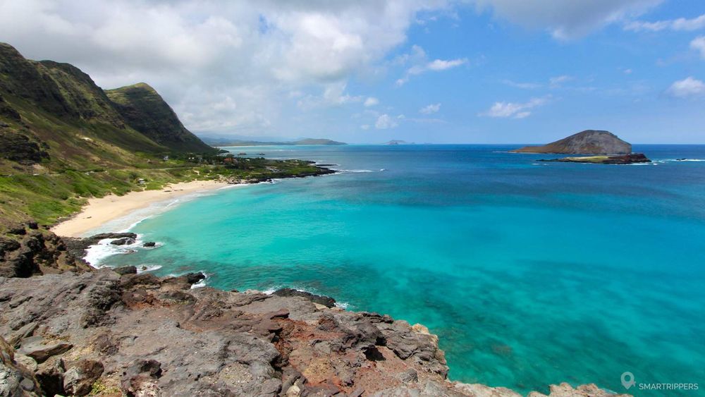 Panorama sur la côte du sud-ouest d'Oahu.