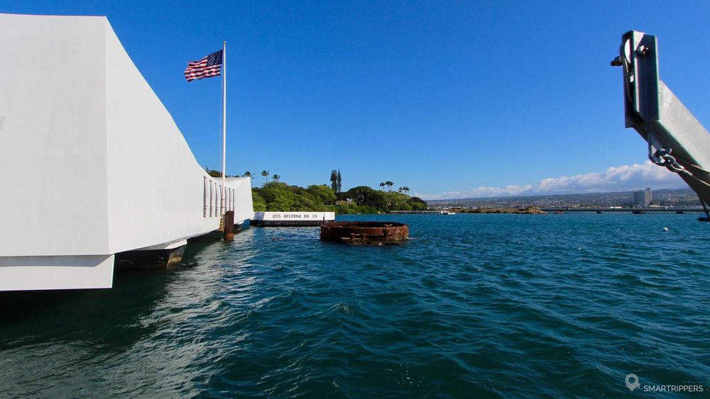 Arrivée au mémorial de Pearl Harbor.