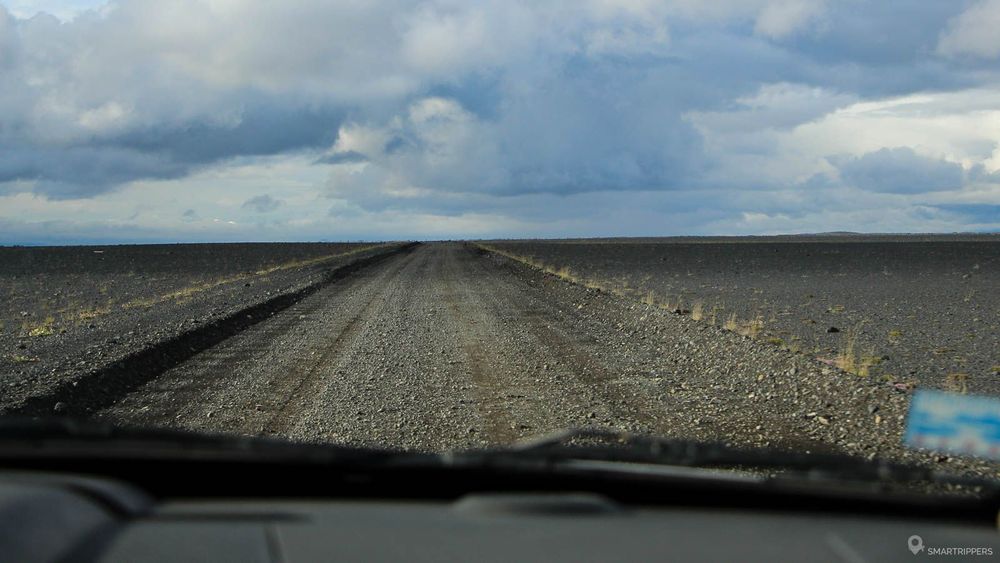 La fin de la piste est roulante en arrivant vers Myvatn.