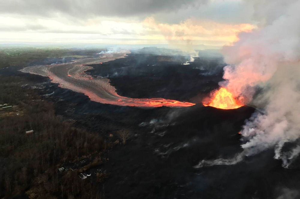 Le fleuve de lave s'échappant de la fissure 8. Credit: U.S. Geological Survey.