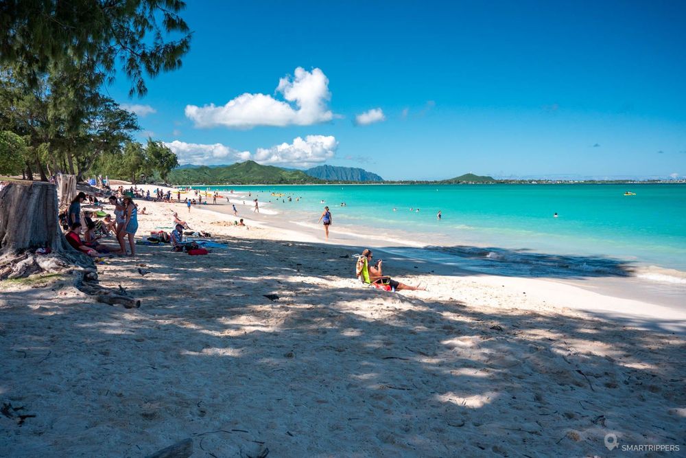 La belle plage de Kailua, vue côté nord