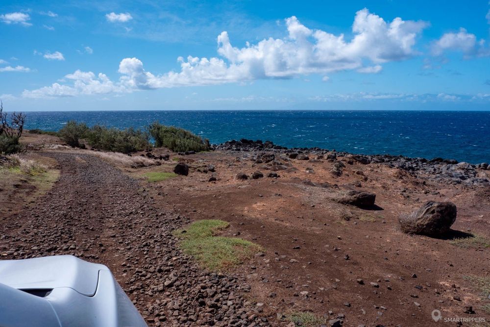 La piste qui mène au Mo'okini Heiau