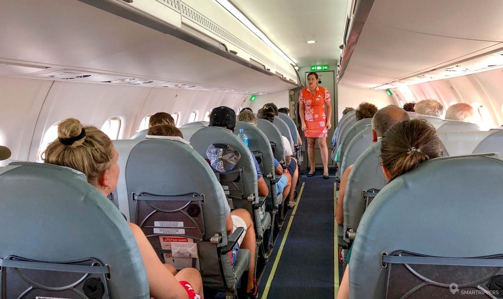 Intérieur d'un avion AirTahiti Polynésie Française