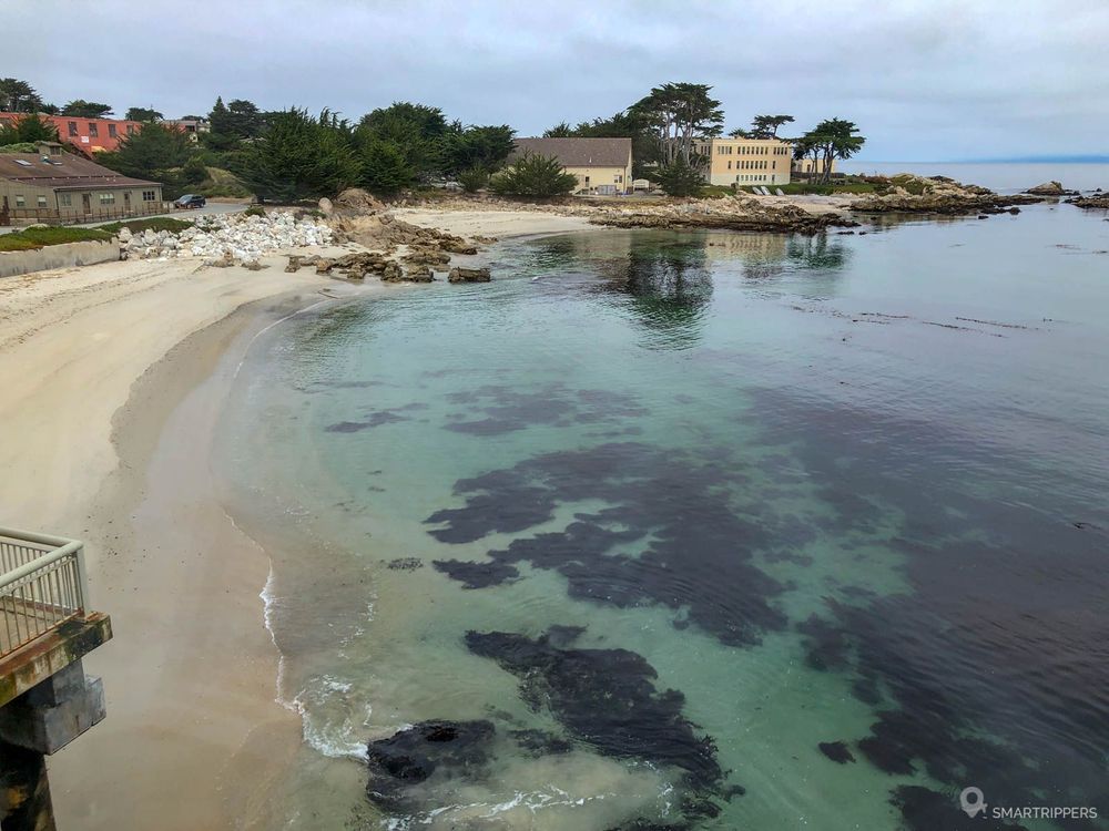 Vue sur l'océan depuis la terrasse de l'aquarium.