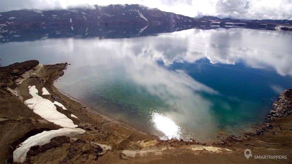 Jolis reflets dans le lac Öskjuvatn