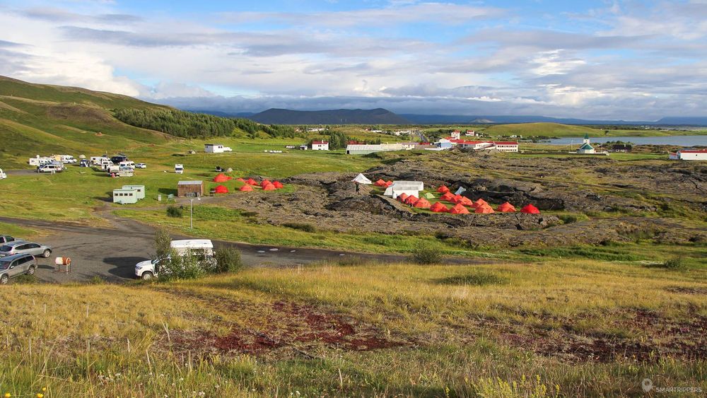 Vue sur l'un des campings de Myvatn.
