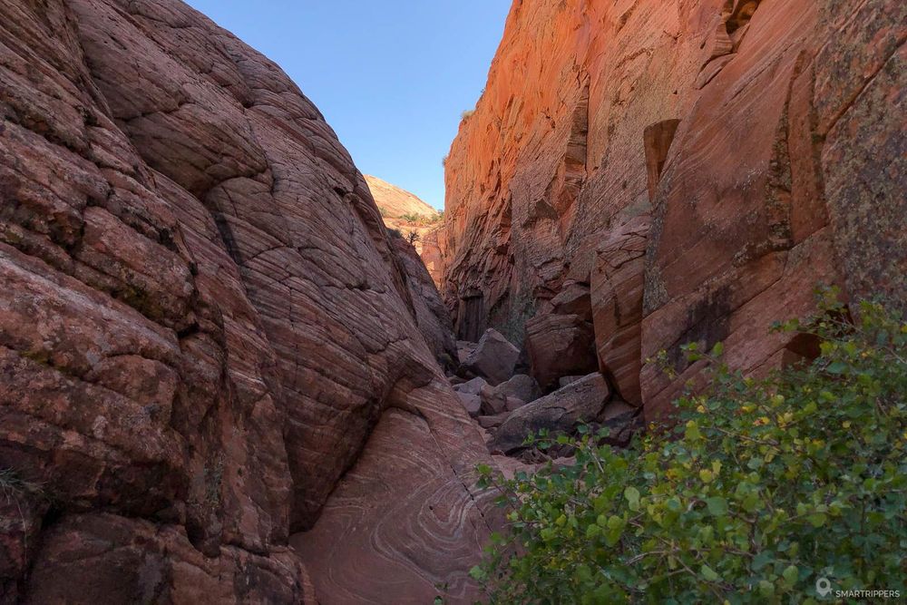 Au coeur du petit canyon menant à Tunnel Slot.