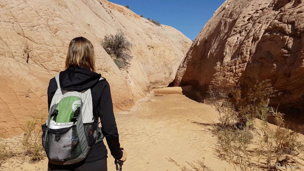 Me voici à l'entrée de Zebra Slot Canyon.