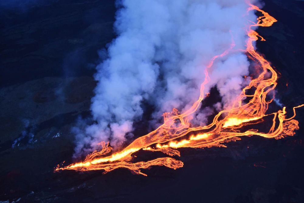 Coulées de lave. Crédit photo: USGS Hawaiian Volcano Observatory