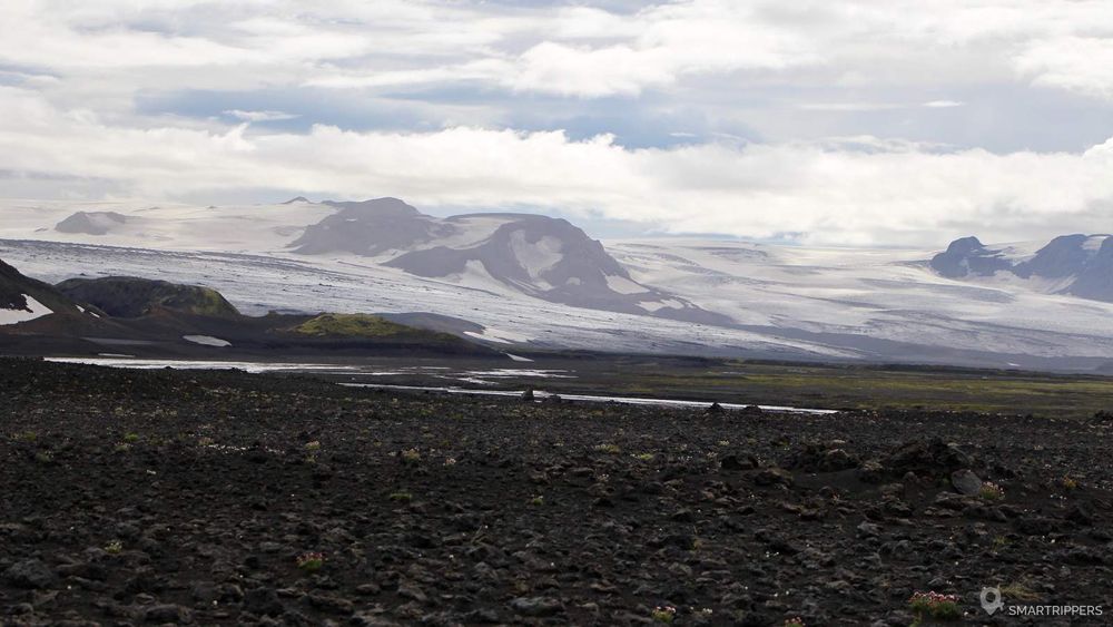 Arrivée au bord de l'immense Mýrdalsjökull.