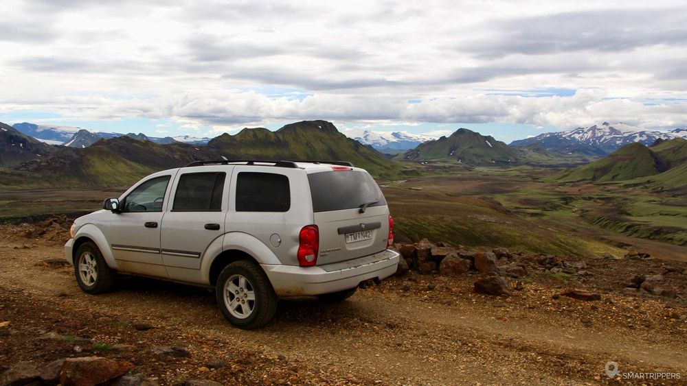 Vue depuis la F210 sur les hauteurs près du lac Álftavatn.