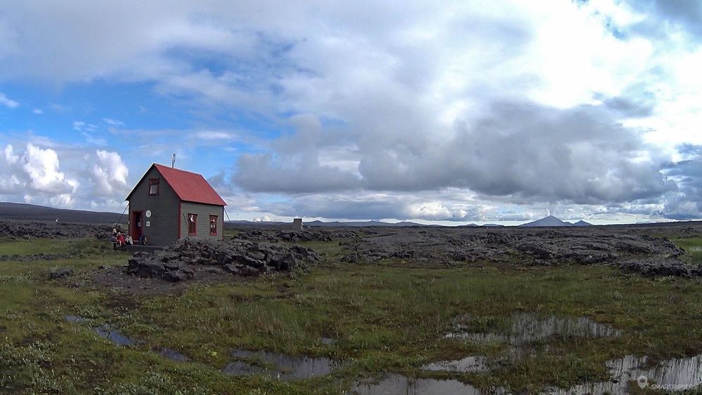 Le petit refuge de l'Herðubreiðarlindir est minuscule!