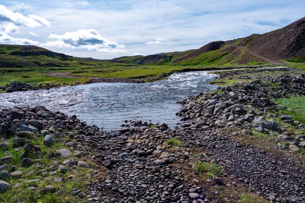 Le gué le plus mouvementé à l'aller avec 60 cm d'eau (il était calme au retour).