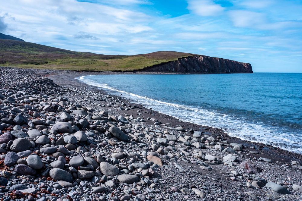 La seconde plage de galets tout au bout de la F899.