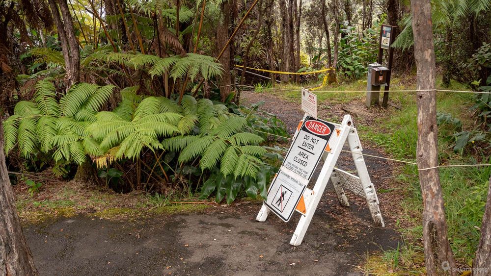 Zone de fermeture au Kīlauea Iki trail.