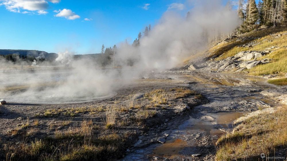 L'activité bat son plein à Upper Geyser Basin.