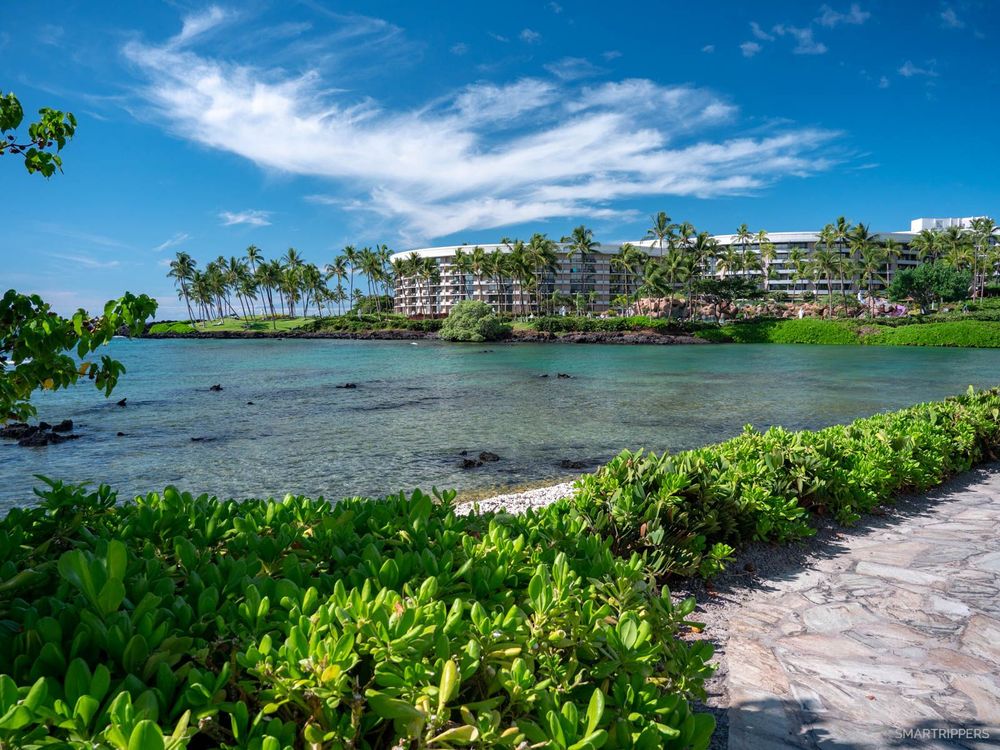Vue depuis la promenade le long du Hilton de Waikoloa
