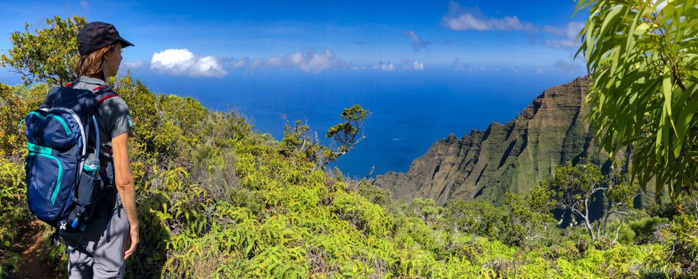 Panorama depuis le Honopu Ridge Trail de Kauai