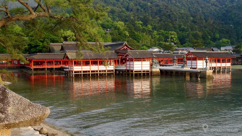 The shrine bathing in water