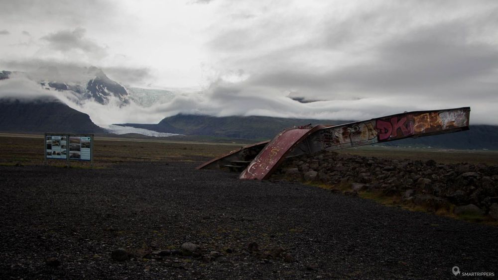 Vestige des Jökulhlaup de 1996 près de Skaftafell.