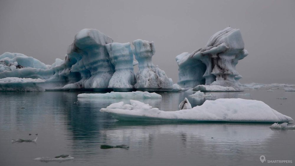 Quelques icebergs sur le lagon.