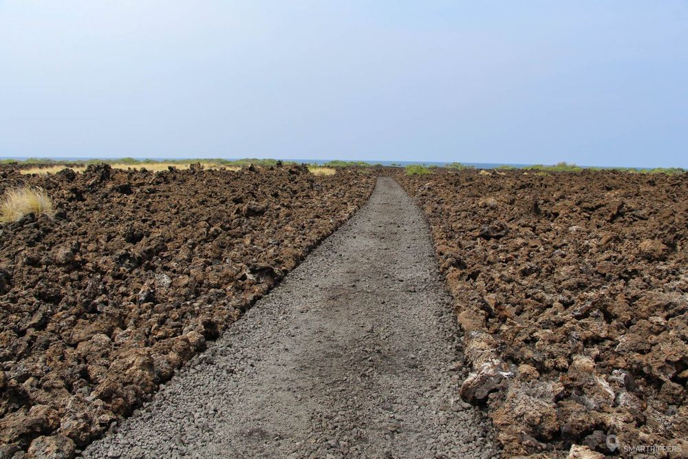 Sur le Ala Hu'ehu'e au travers du champ de lave.
