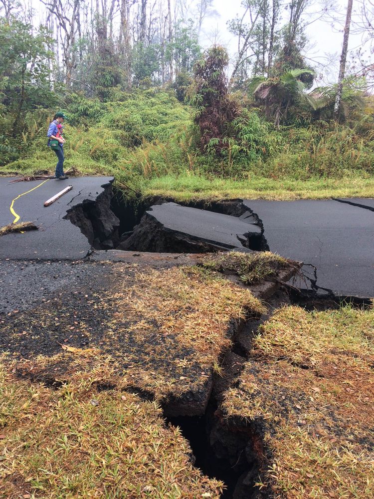 Fissure sur une route. Photo: U.S. Geological Survey