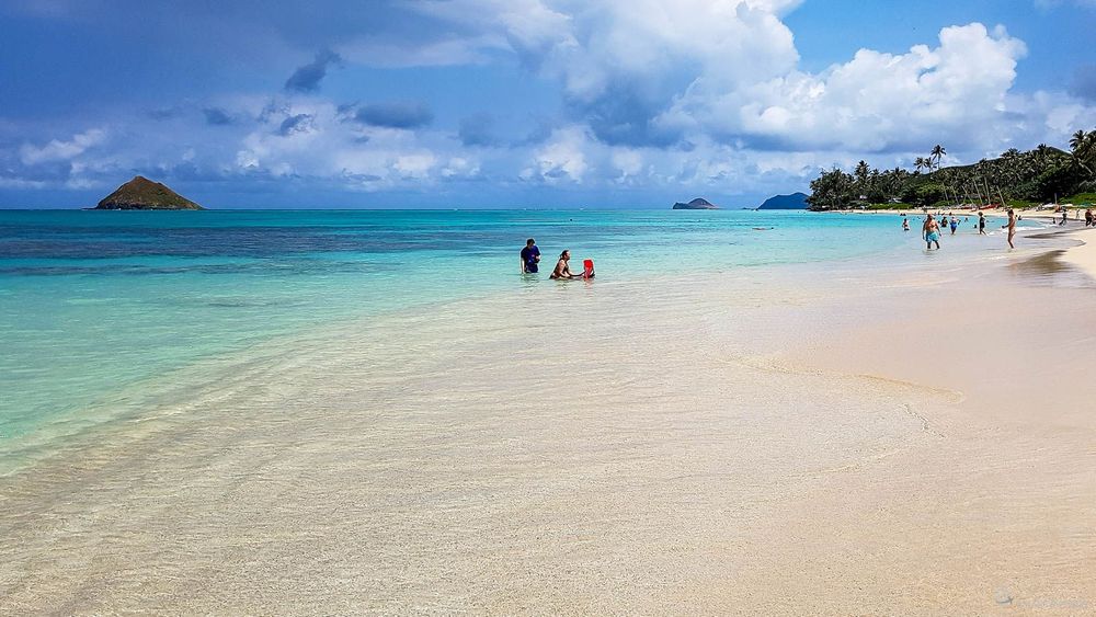 Sable clair, eau turquoise... Notre première visite à Lanikai en 2017 - début d'après-midi