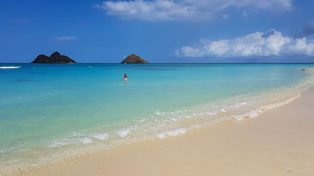 La belle plage de Lanikai, digne des atolls.