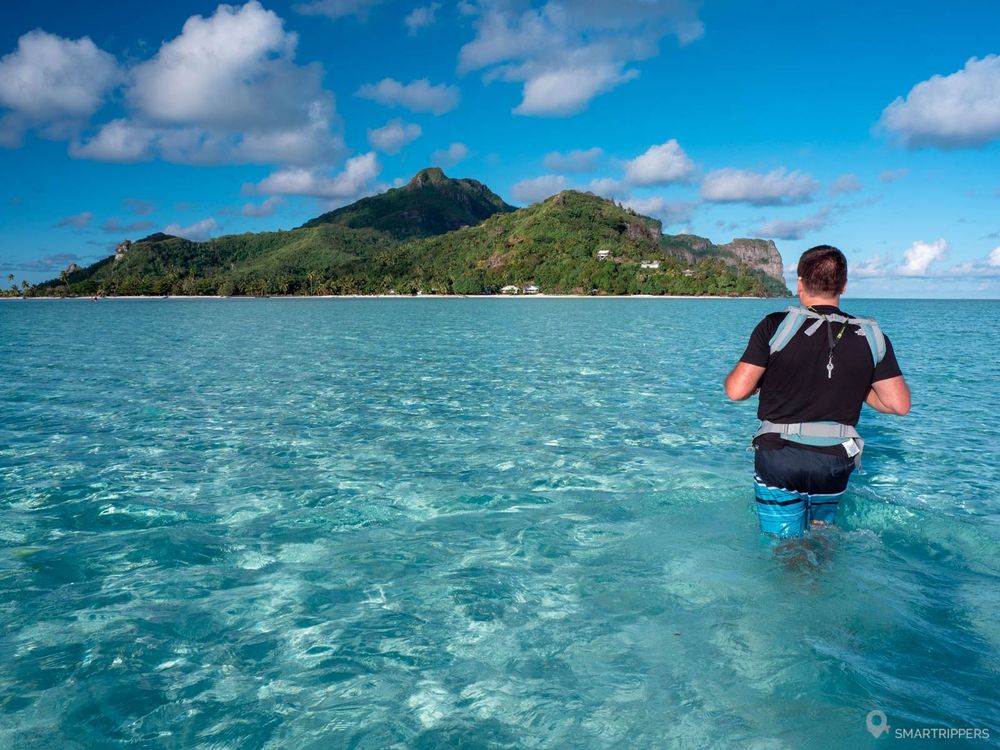 Retour depuis le motu Auira vers l'île principale de Maupiti.