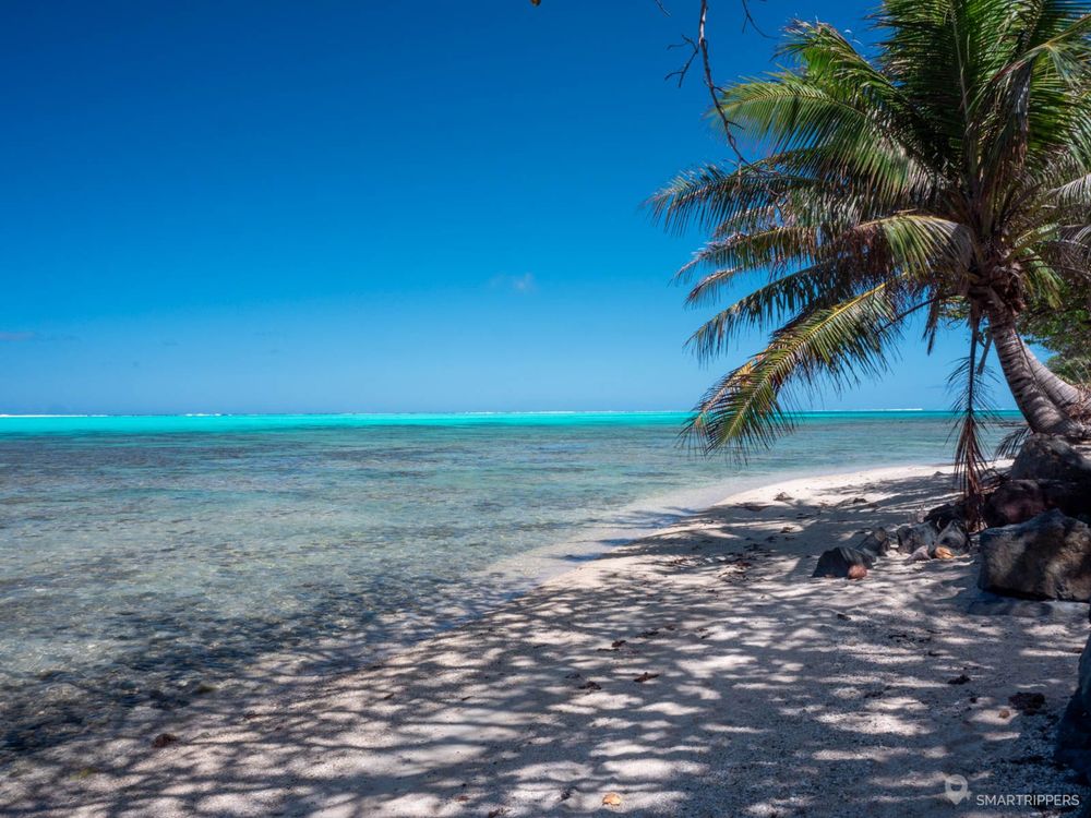Vue sur le lagon de Moorea non loin de la route circulaire.