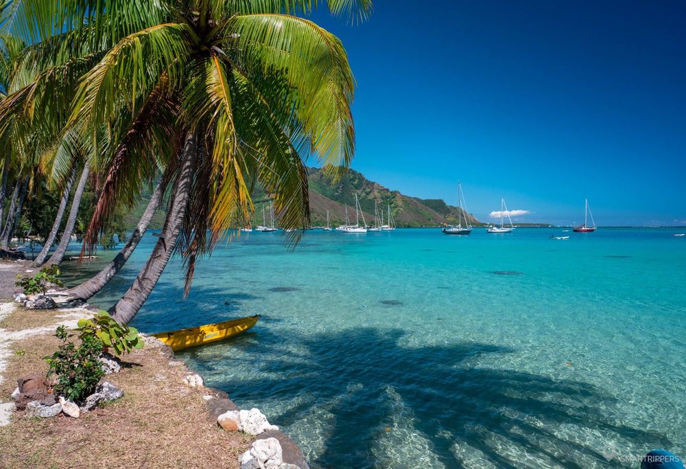 Une autre vue du lagon de Moorea en bord de route.