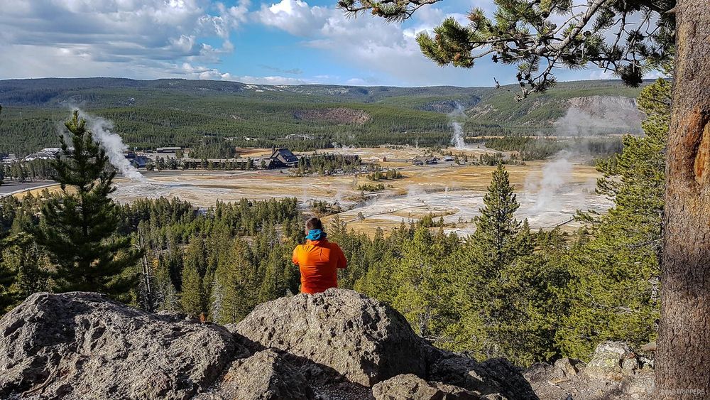 Flo en pleine contemplation depuis Observation Point.
