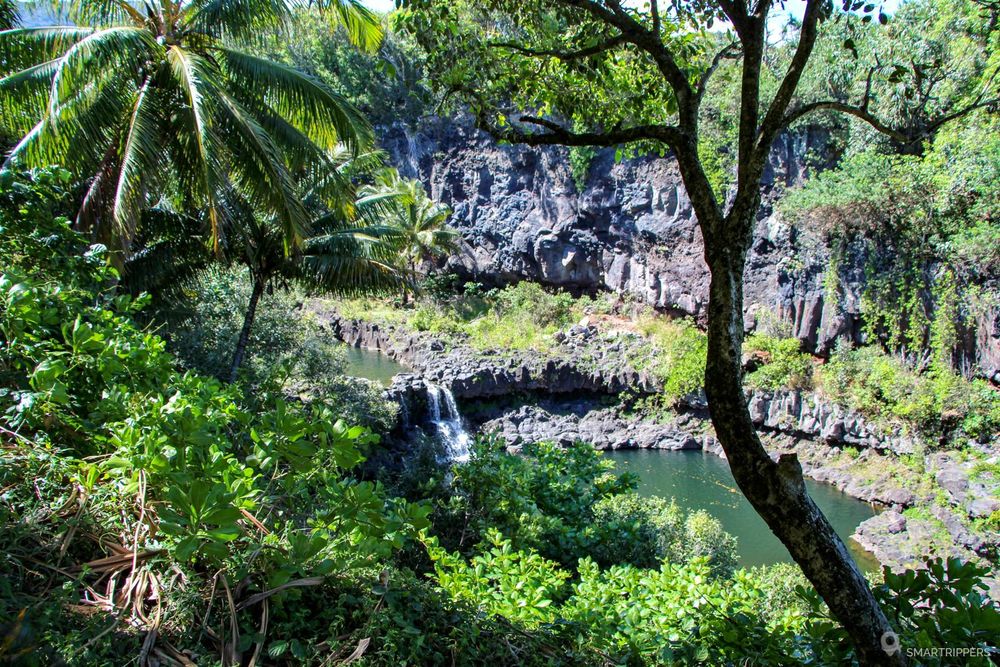 L'une des cascades de l'Ohe'o Gulch.
