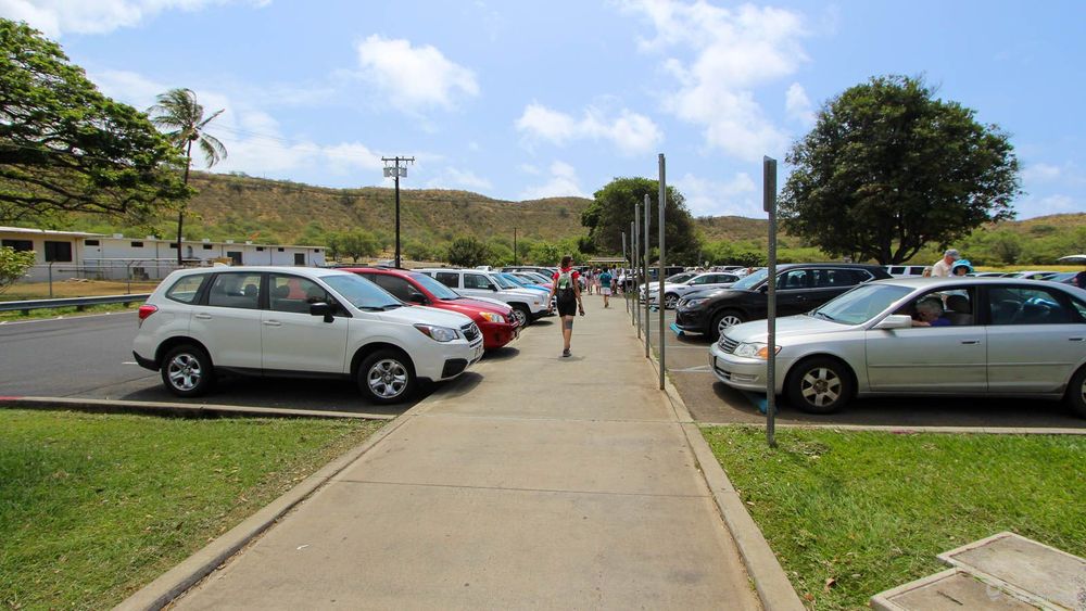 Le parking de Diamond Head.