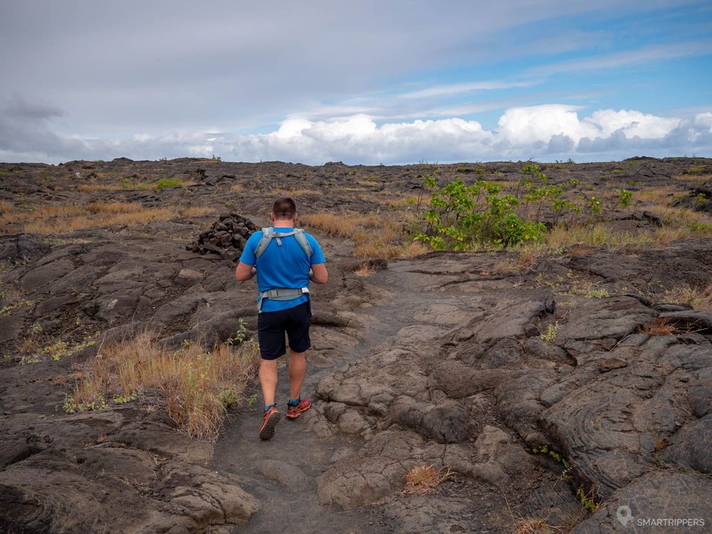 Flo sur le Pu'u Loa Petroglyphs trail.