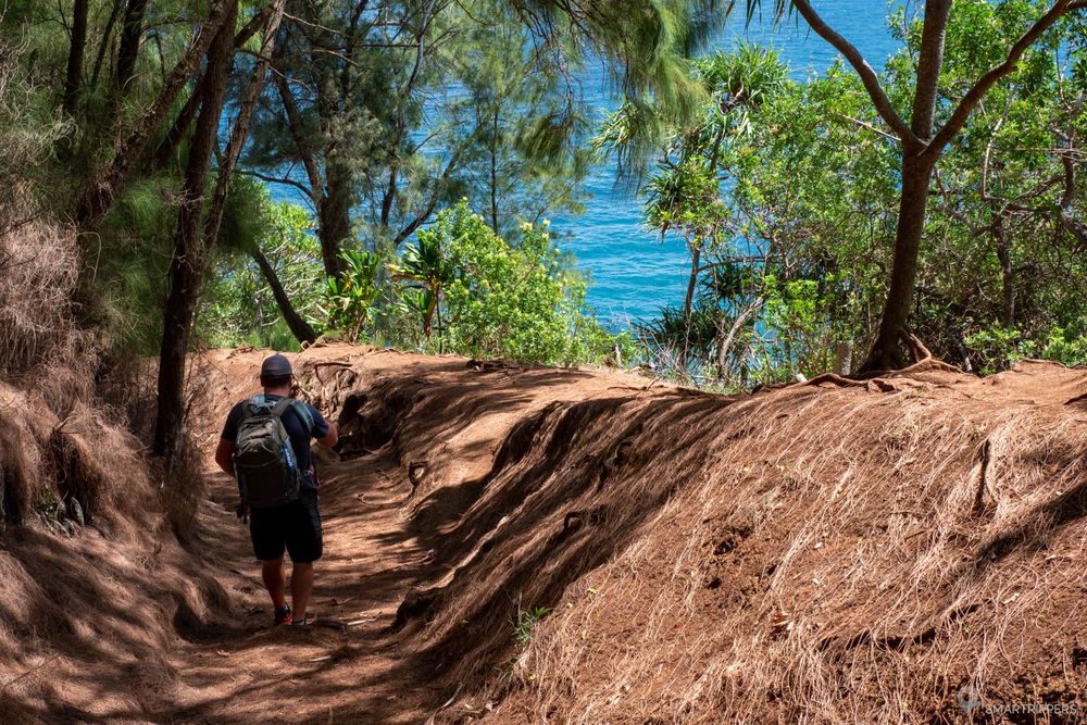 Sur le sentier qui mène à la plage
