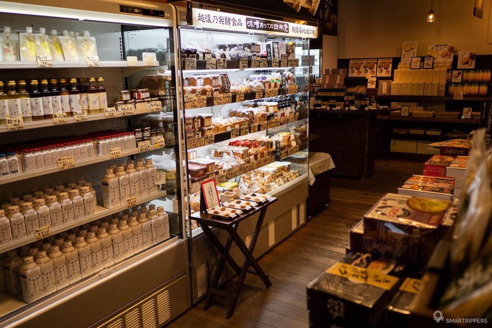 Stand de produits régionaux.