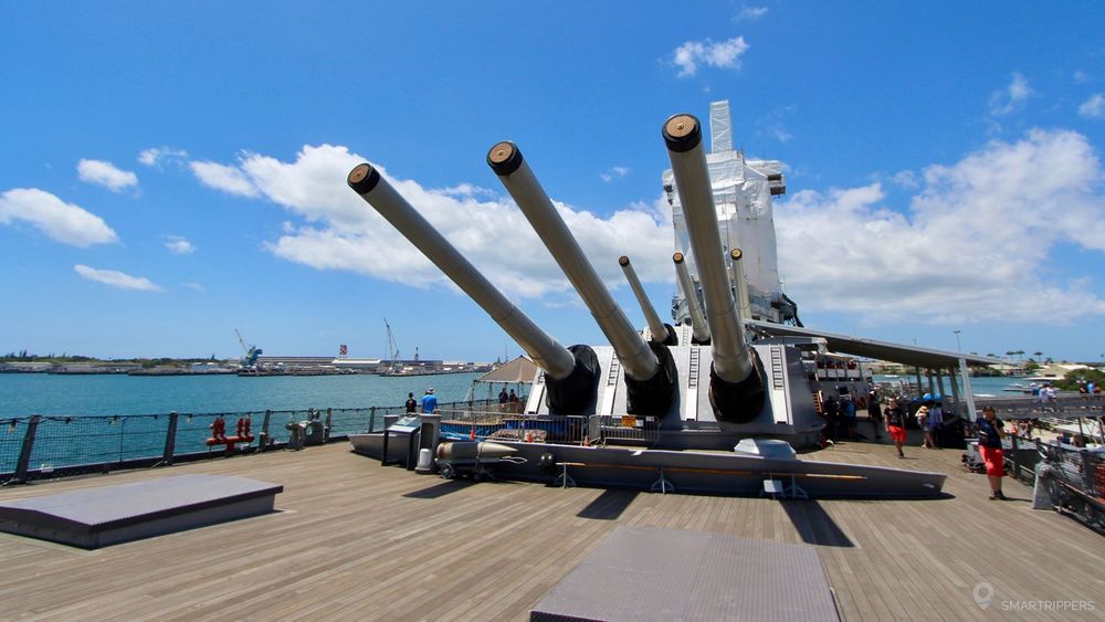 Sur le pont principal de l'USS Missouri.