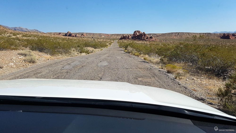 Le revêtement de la Gold Butte Road n'est pas entretenu.