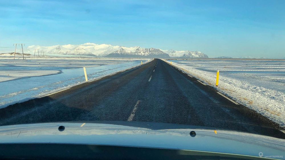 Route parfaitement dégagée dans le sud de l'île.