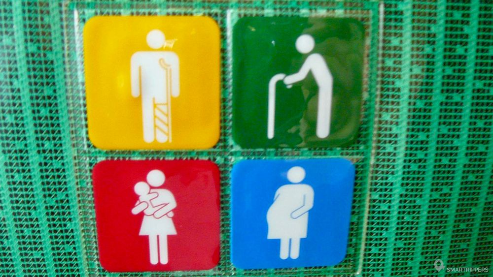 Pictogrammes pour identifier les places réservées dans le train