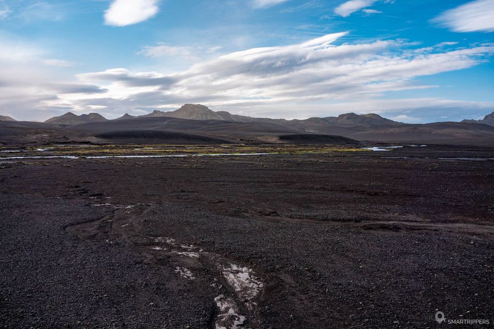 Fin de la piste du Skælingar avant de rejoindre la F235.