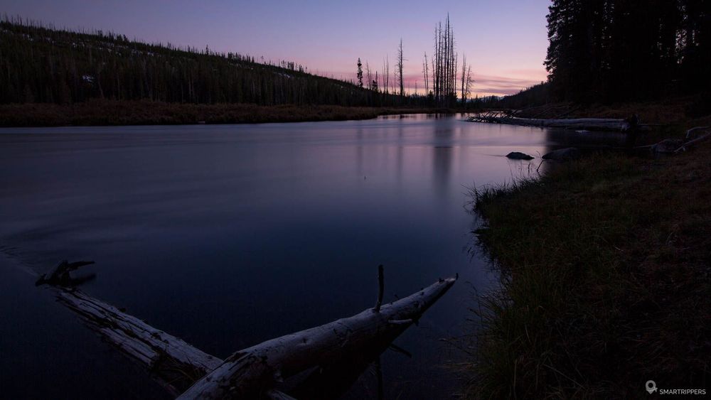 Coucher de soleil au bord de la Snake River.