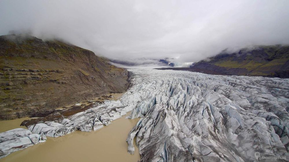 Svínafellsjökull seen from drone