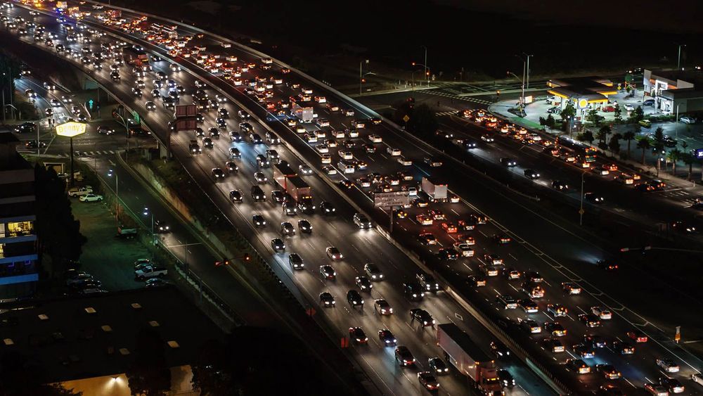Freeway à 6 voies aux Etats-Unis.