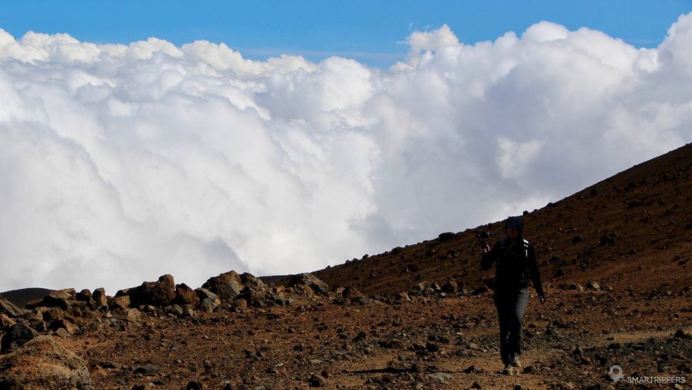 Au dessus des nuages, à plus de 4000 mètres d'altitude.