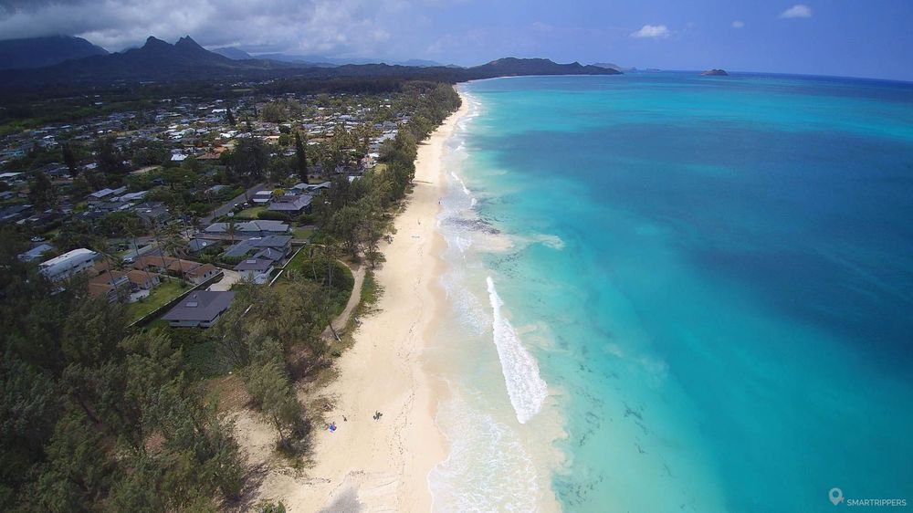 Vue du ciel de Waimanalo beach.